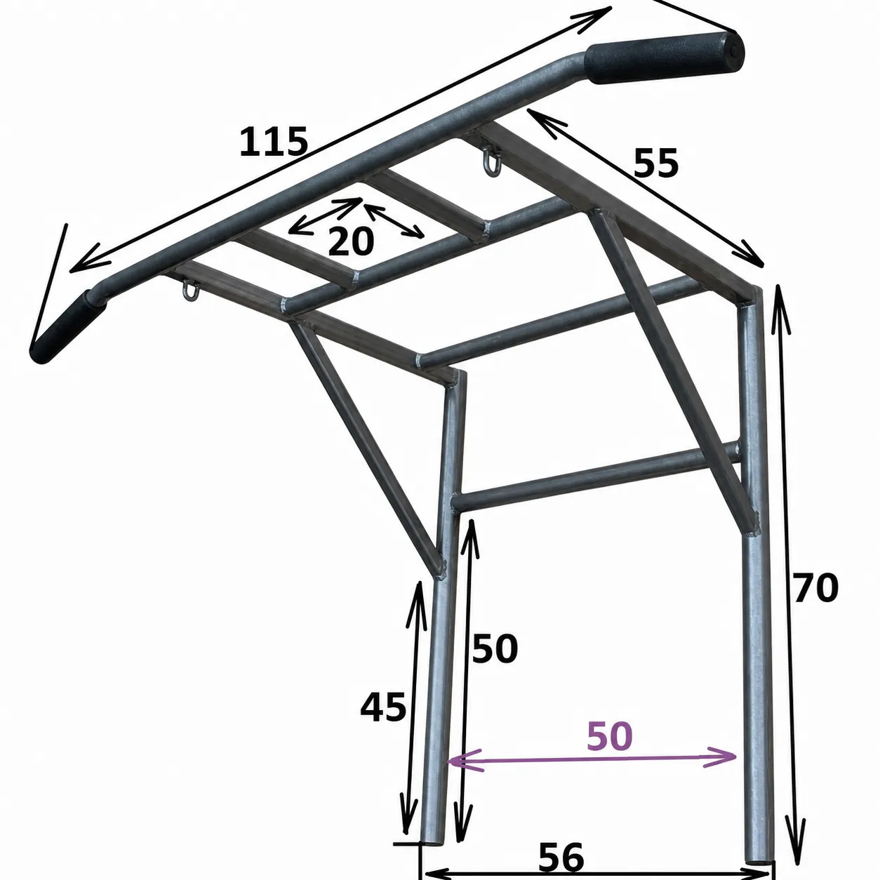 Projeto de equipamento de academia em metal